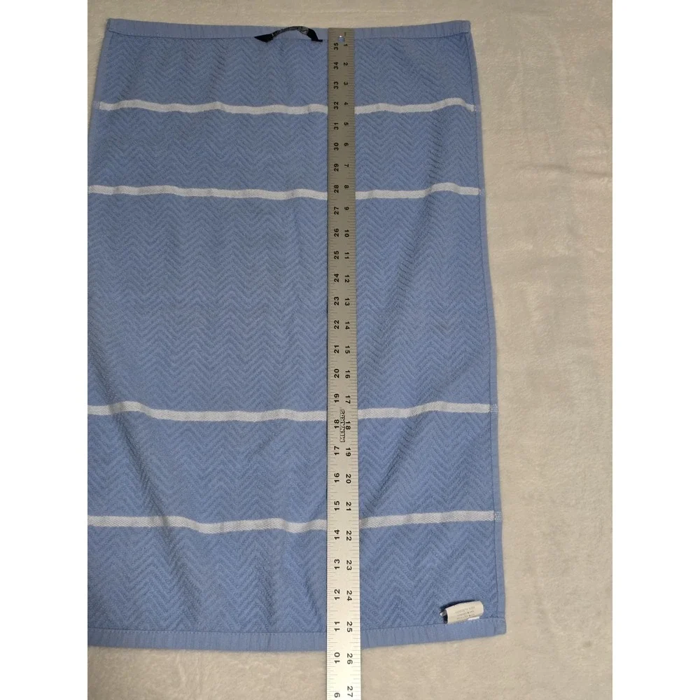 Lauren Ralph Lauren hand towel texture herringbone light blue white stripes